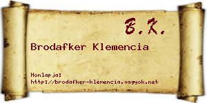 Brodafker Klemencia névjegykártya